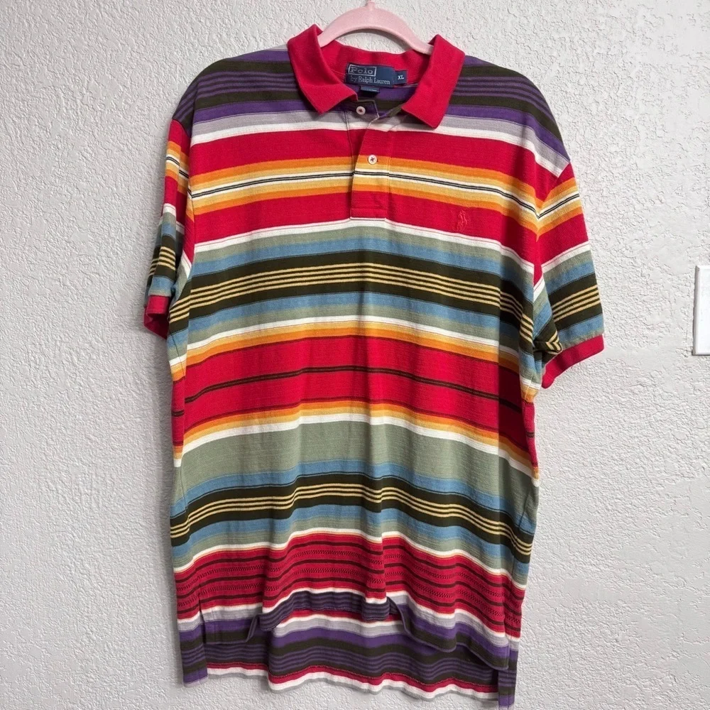 Vintage Polo Ralph Lauren Polo Shirt Southwest Stripe Men’s XL Short Sleeve